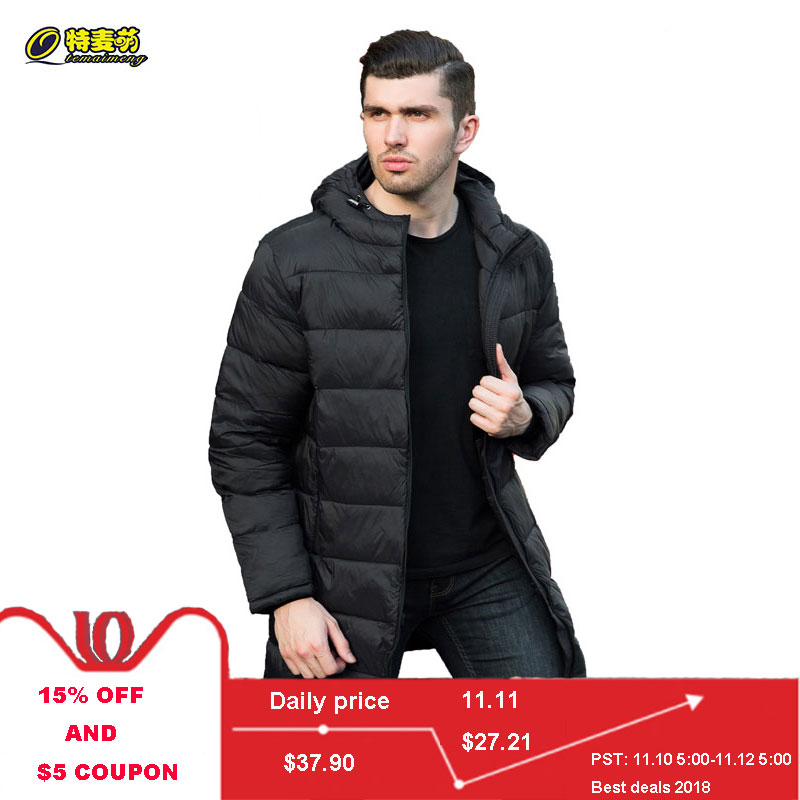 Illustration for article titled 15% off and $5 coupons, best deals on 11.11, Men Winter Long Jacket with Hooded Casual Big Size 3XL Black Down Cotton Long Coat